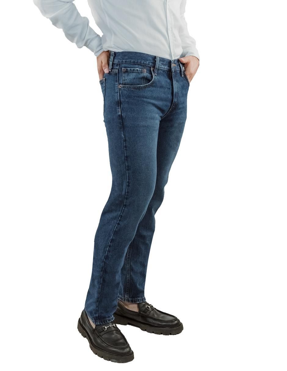 Jeans straight 3400 deslavado para hombre 2