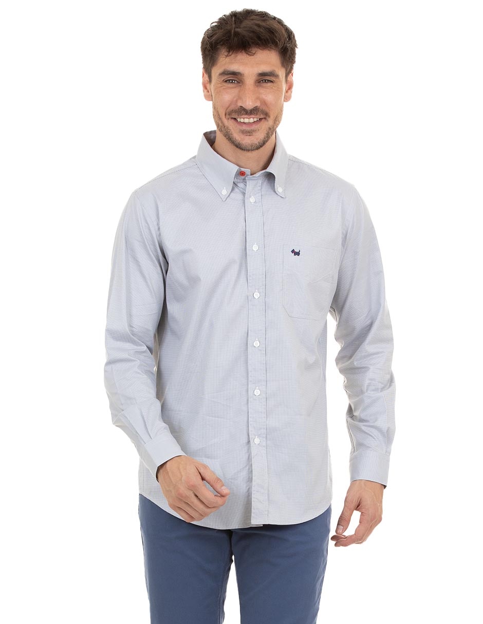 Camisa casual de algodón manga larga para hombre Camisa casual de algodón manga larga para hombre