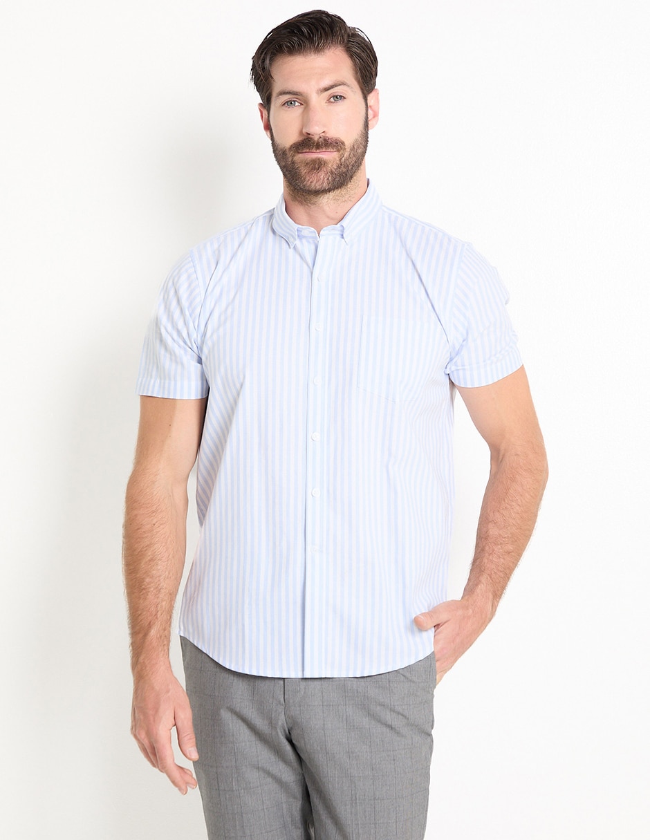 Camisa casual de algodón manga corta para hombre