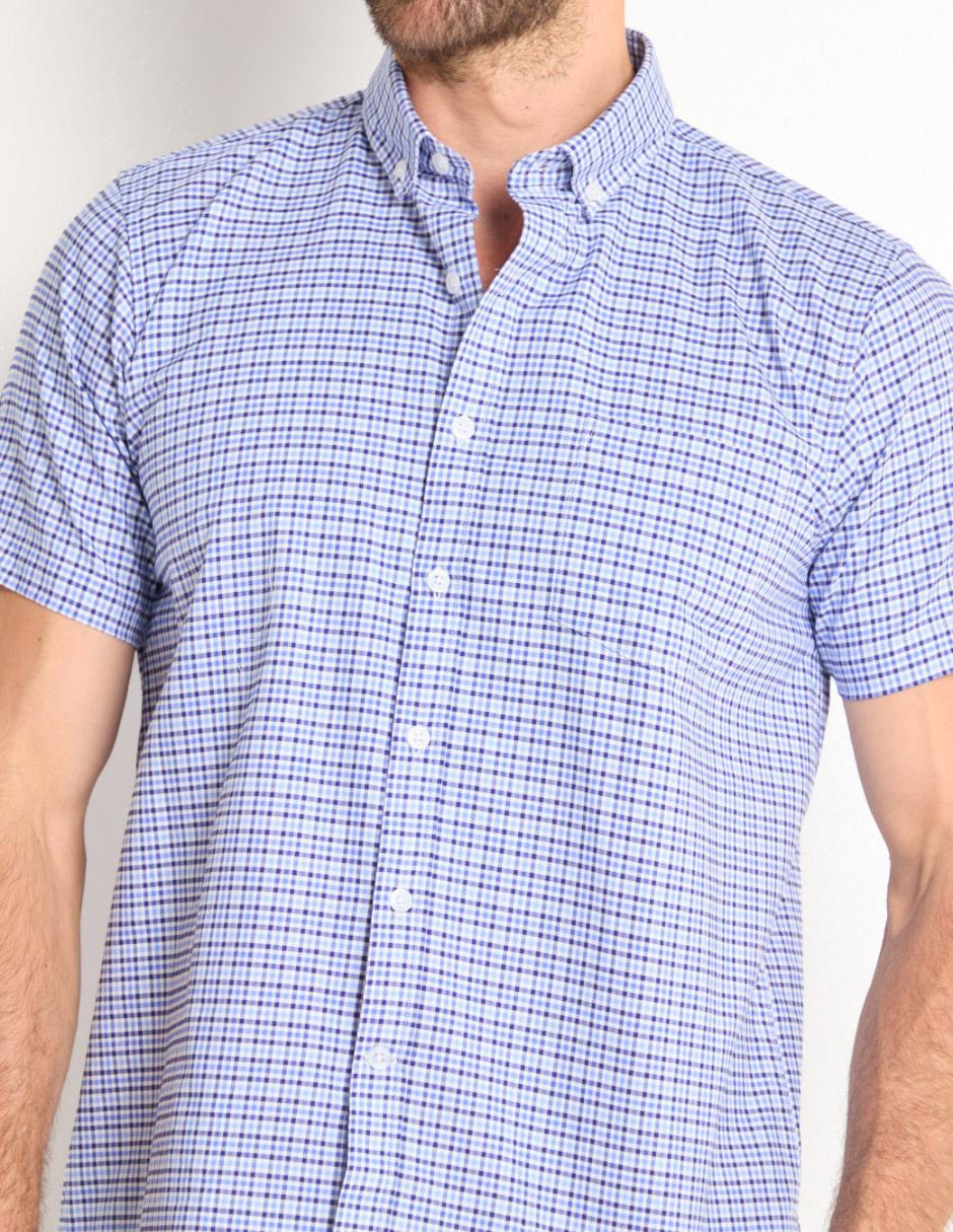 Camisa casual de algodón manga corta para hombre