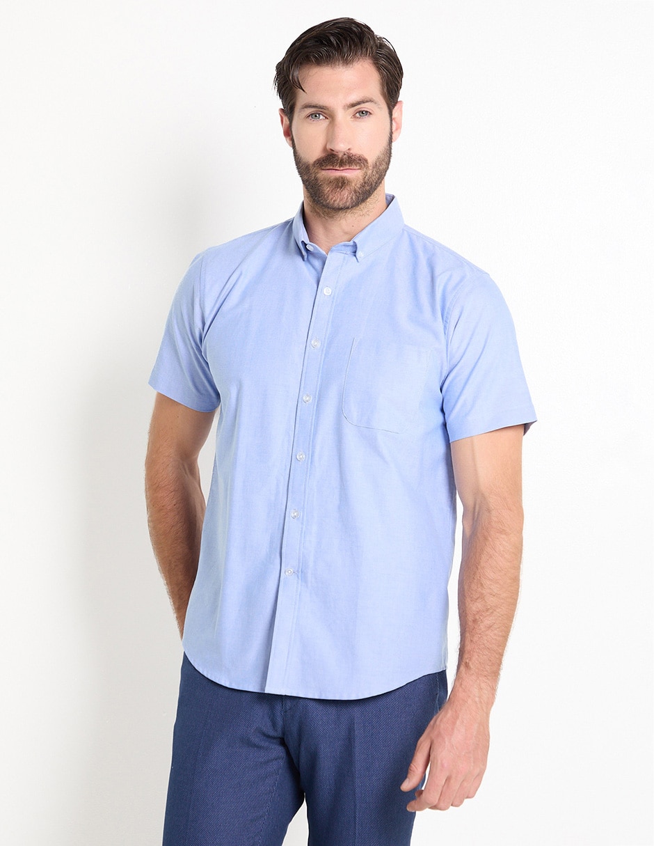 Camisa casual de algodón manga corta para hombre
