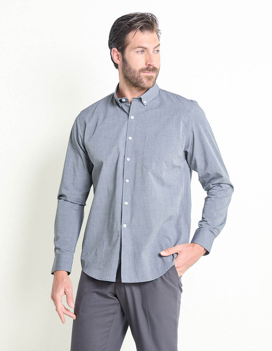Camisa casual de algodón manga larga para hombre