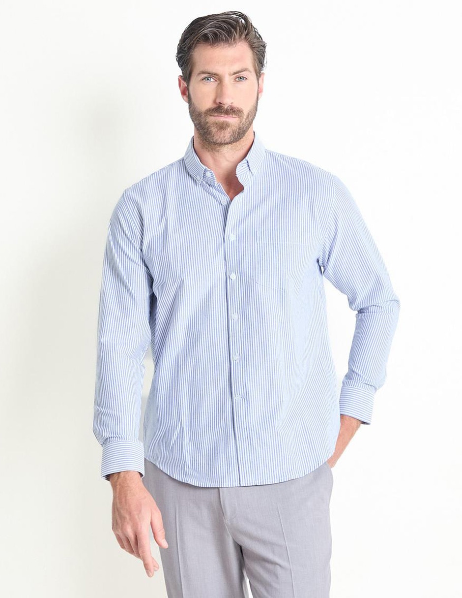 Camisa casual de algodón manga larga para hombre