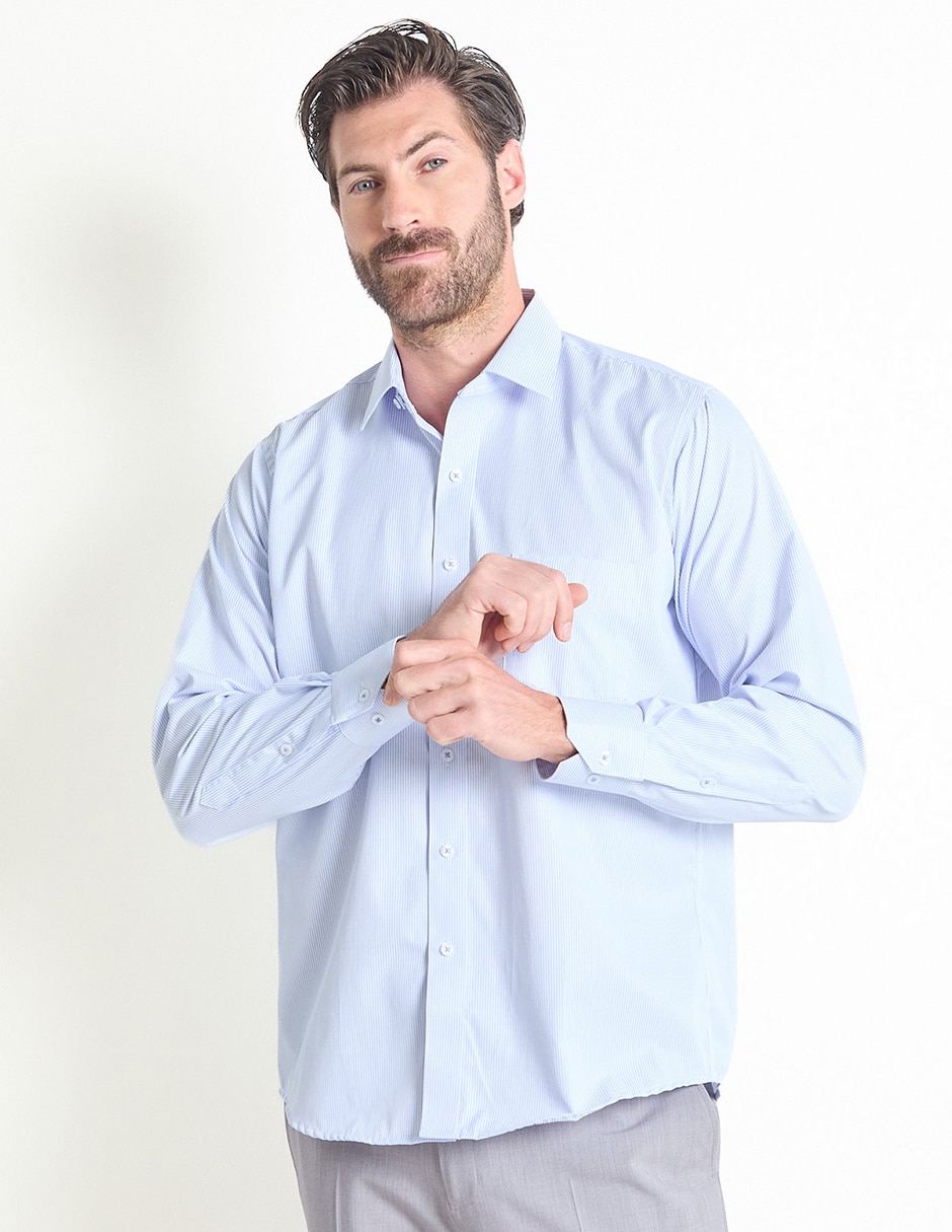 Camisa casual de algodón manga larga para hombre
