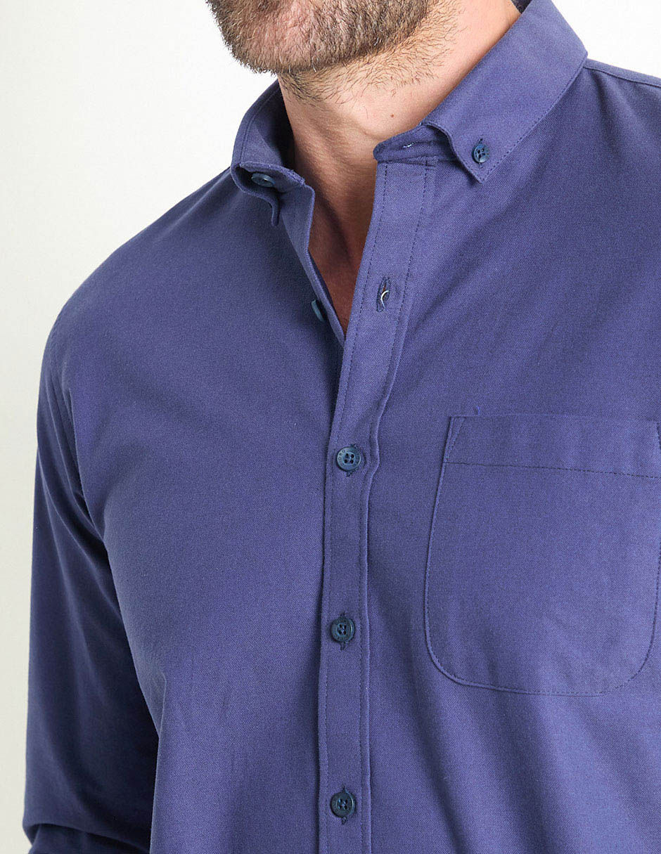 Camisa casual de algodón manga larga para hombre 4