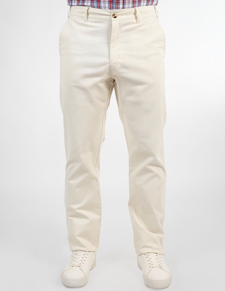 Pantalón chino recto de algodón para hombre 1