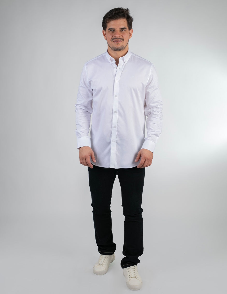 Camisa casual de algodón manga larga para hombre 1