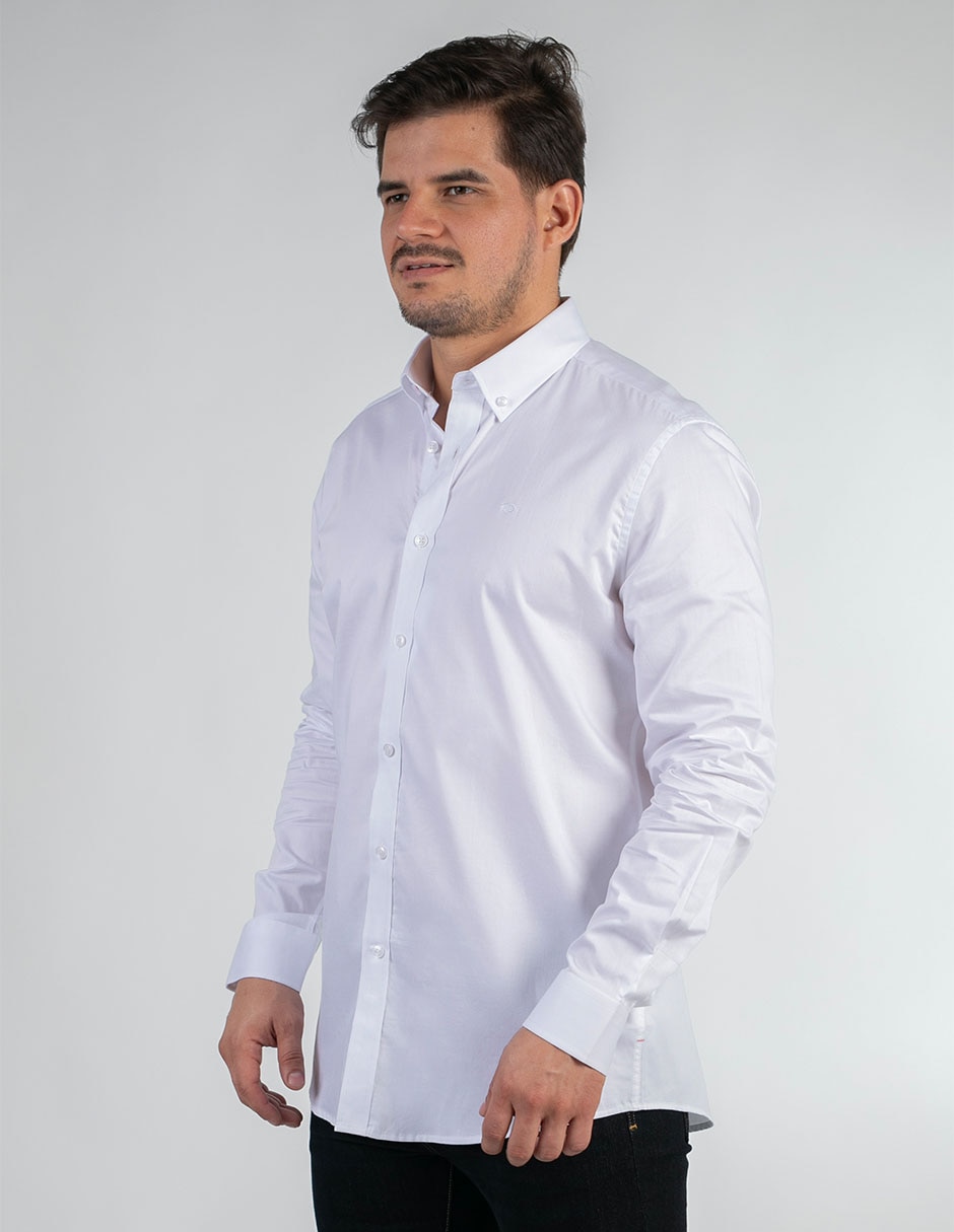 Camisa casual de algodón manga larga para hombre