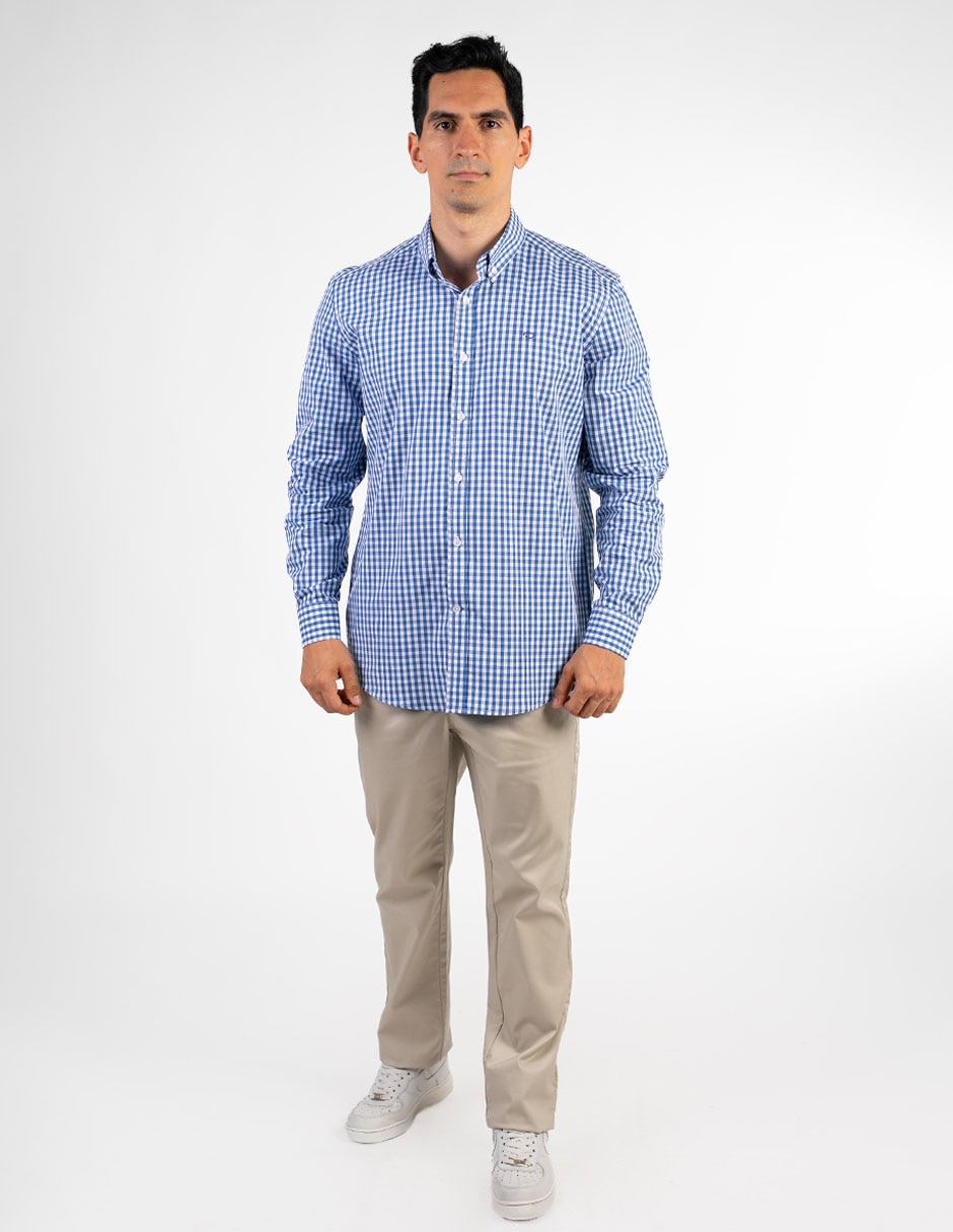 Camisa casual de algodón manga larga para hombre 1