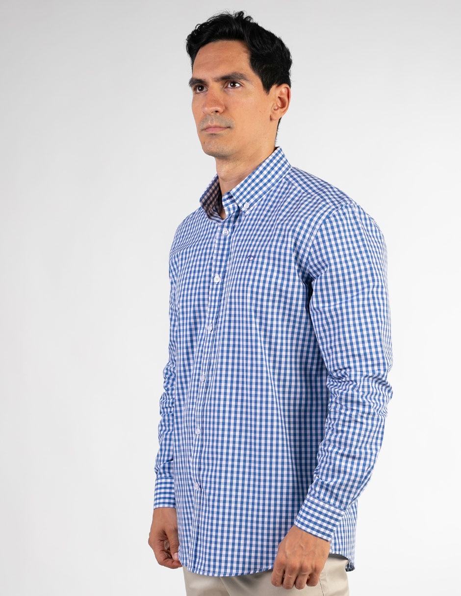 Camisa casual de algodón manga larga para hombre