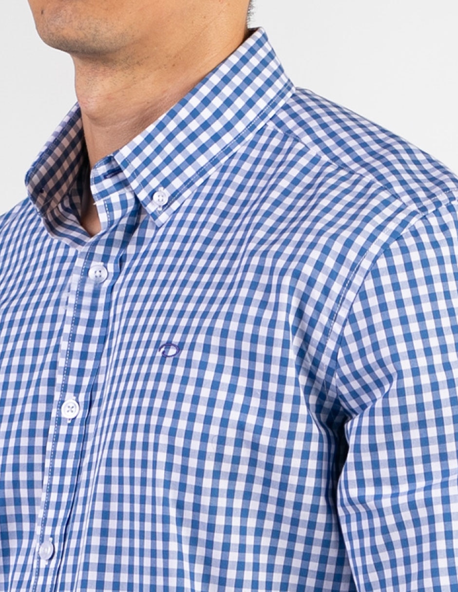 Camisa casual de algodón manga larga para hombre