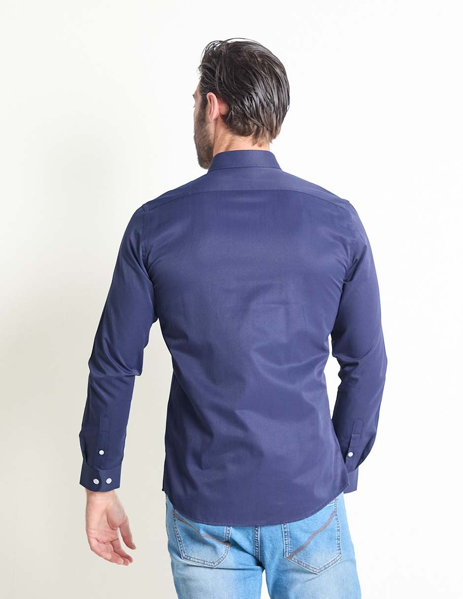 Camisa casual de algodón manga larga para hombre 2