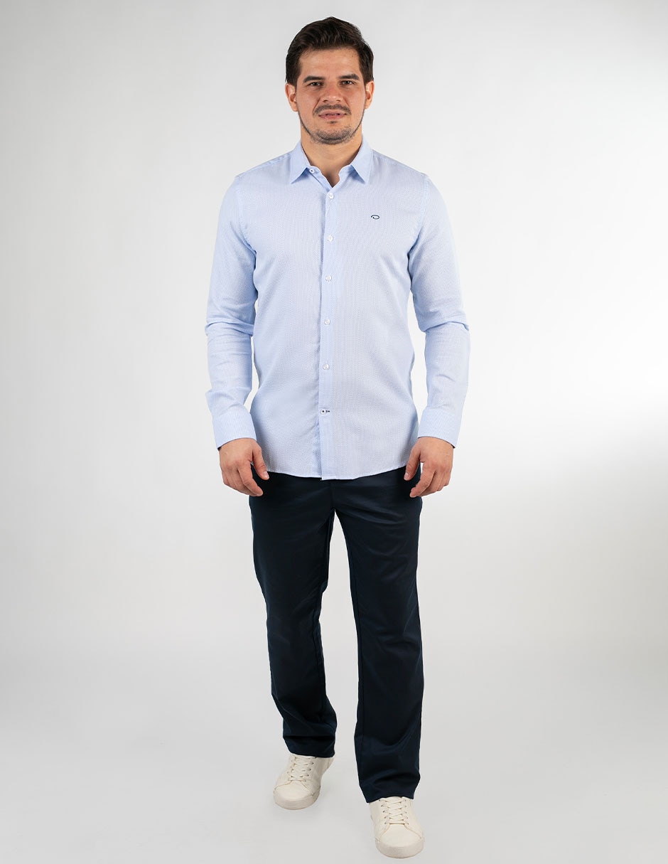 Camisa casual de algodón manga larga para hombre