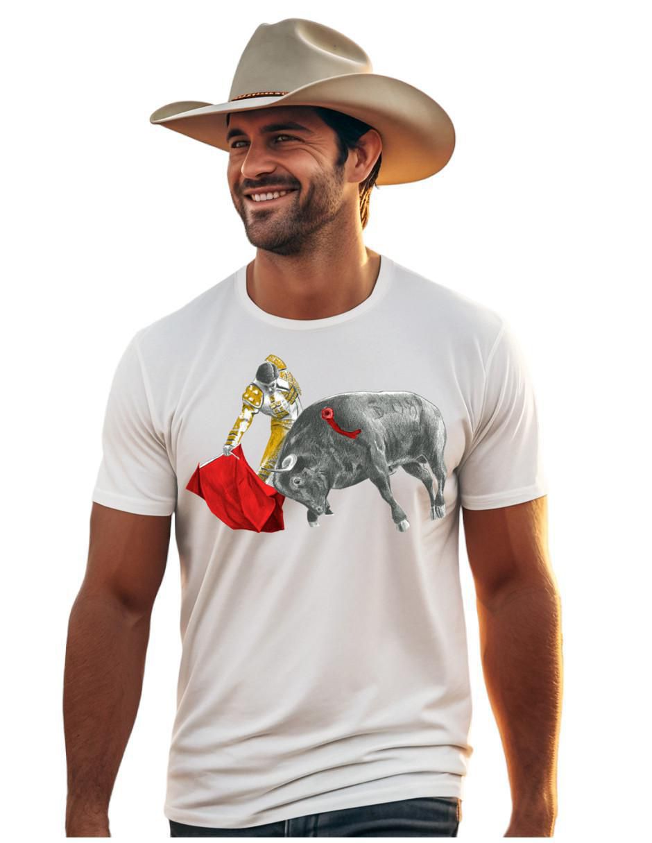 Playera Taurina Derechazo Toros cuello redondo para hombre