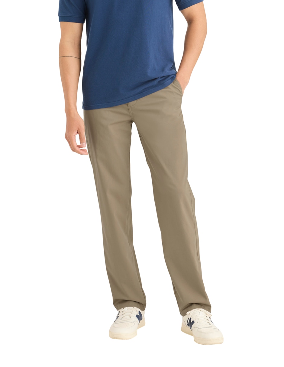 Pantalón chino recto de algodón para hombre 2