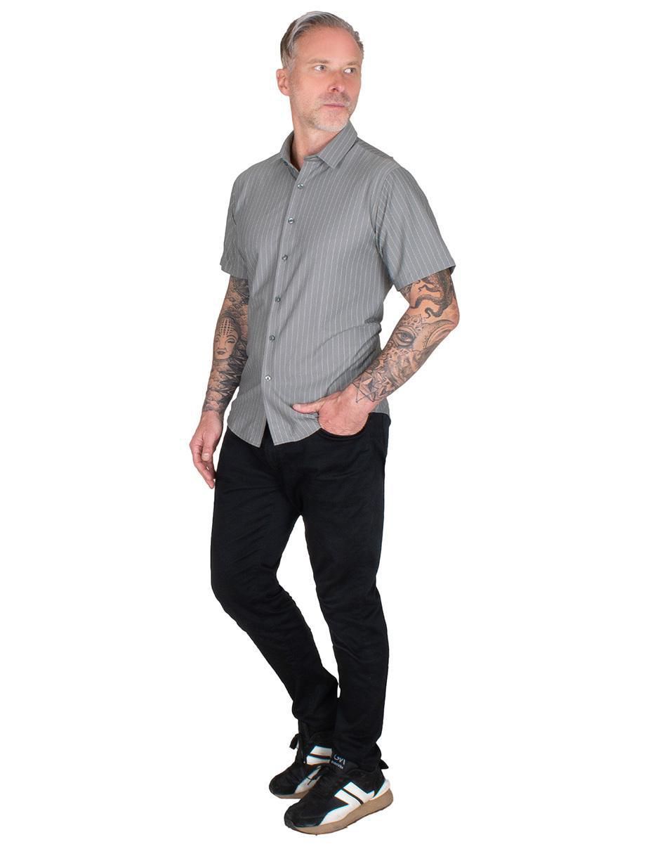 Camisa casual manga corta para hombre 4