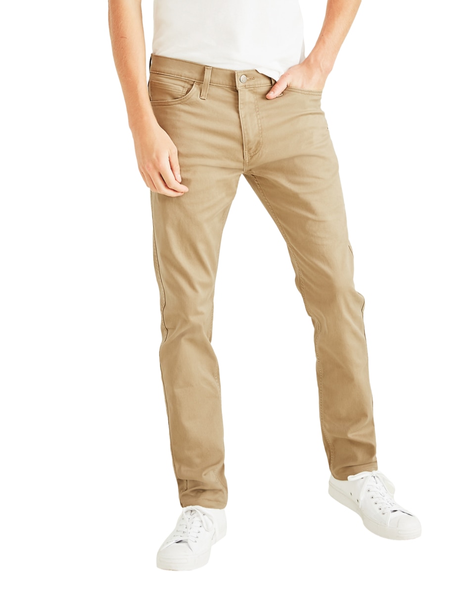 Pantalón casual regular slim de algodón para hombre 1