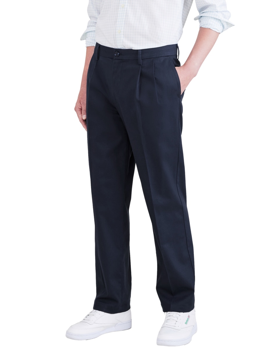 Pantalón casual regular recto de algodón para hombre 1