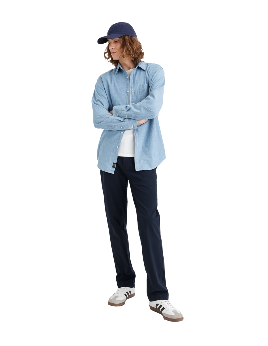 Pantalón recto de algodón para hombre 2