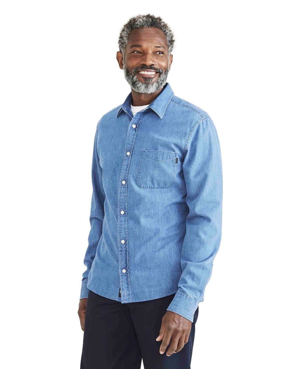 Camisa casual de algodón manga larga para hombre 1
