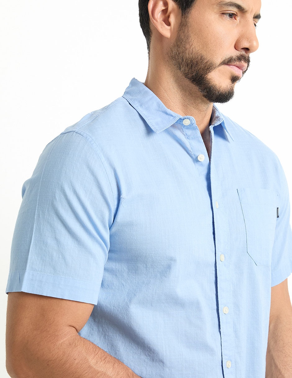 Camisa casual de algodón manga corta para hombre 4
