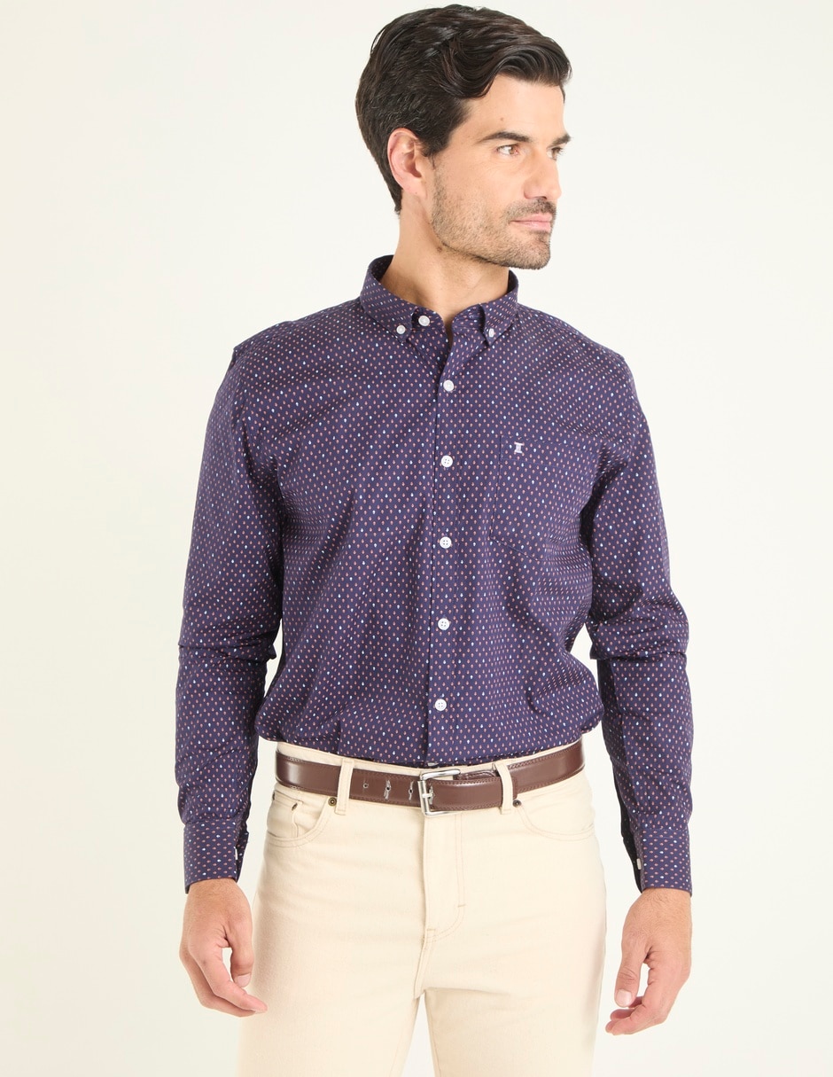 Camisa casual de algodón manga larga para hombre