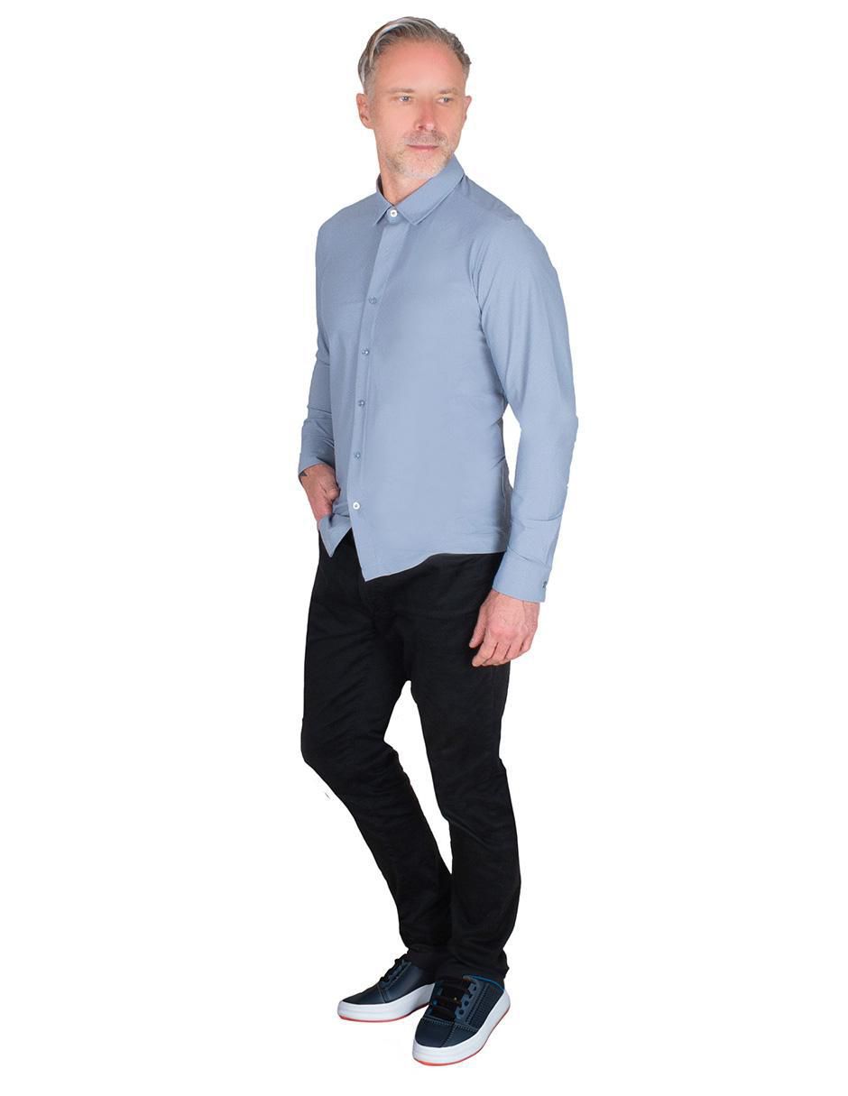 Camisa casual manga larga para hombre 4