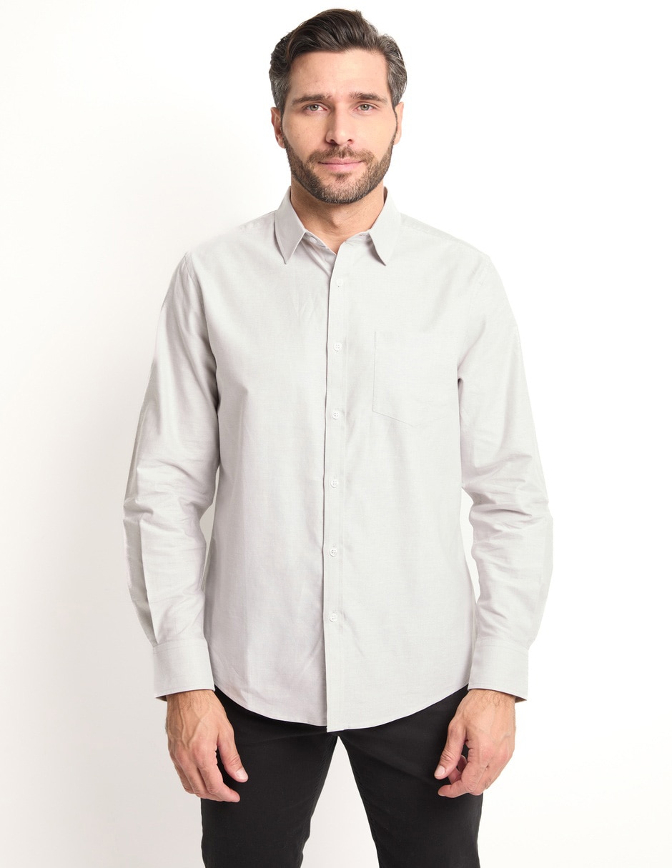 Camisa casual de algodón manga larga para hombre Camisa casual de algodón manga larga para hombre