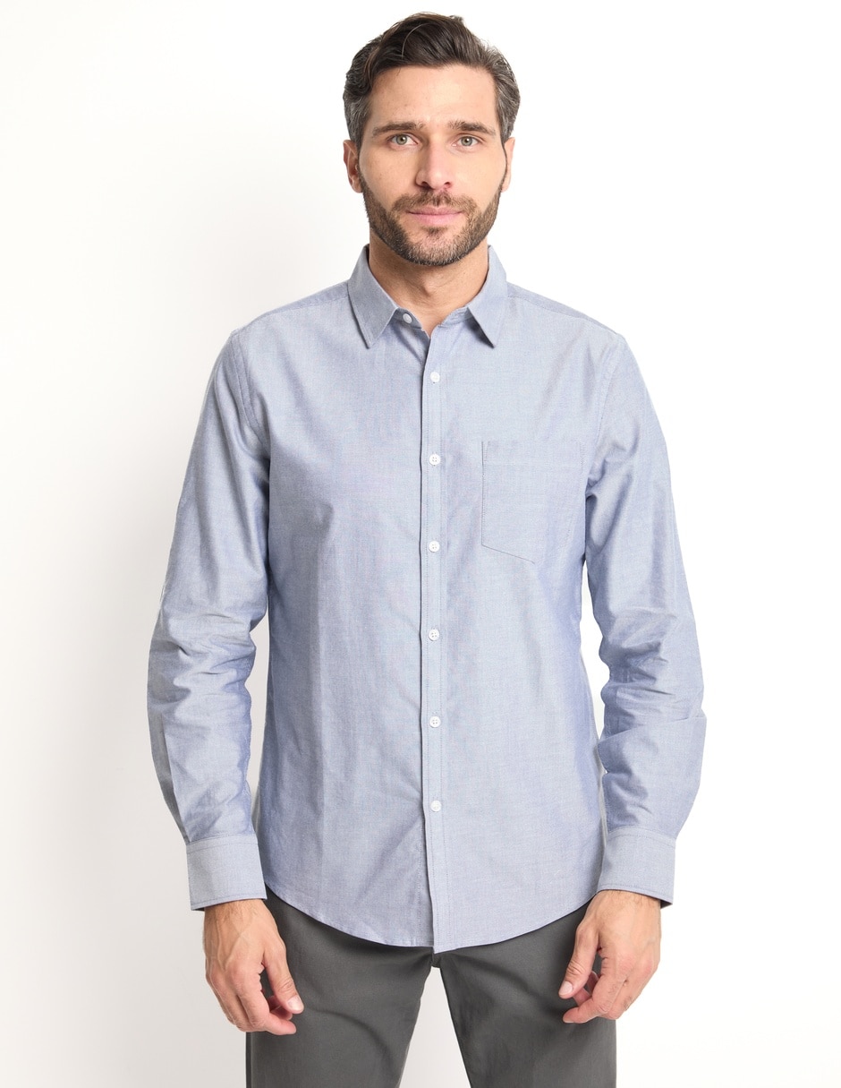 Camisa casual de algodón manga larga para hombre Camisa casual de algodón manga larga para hombre