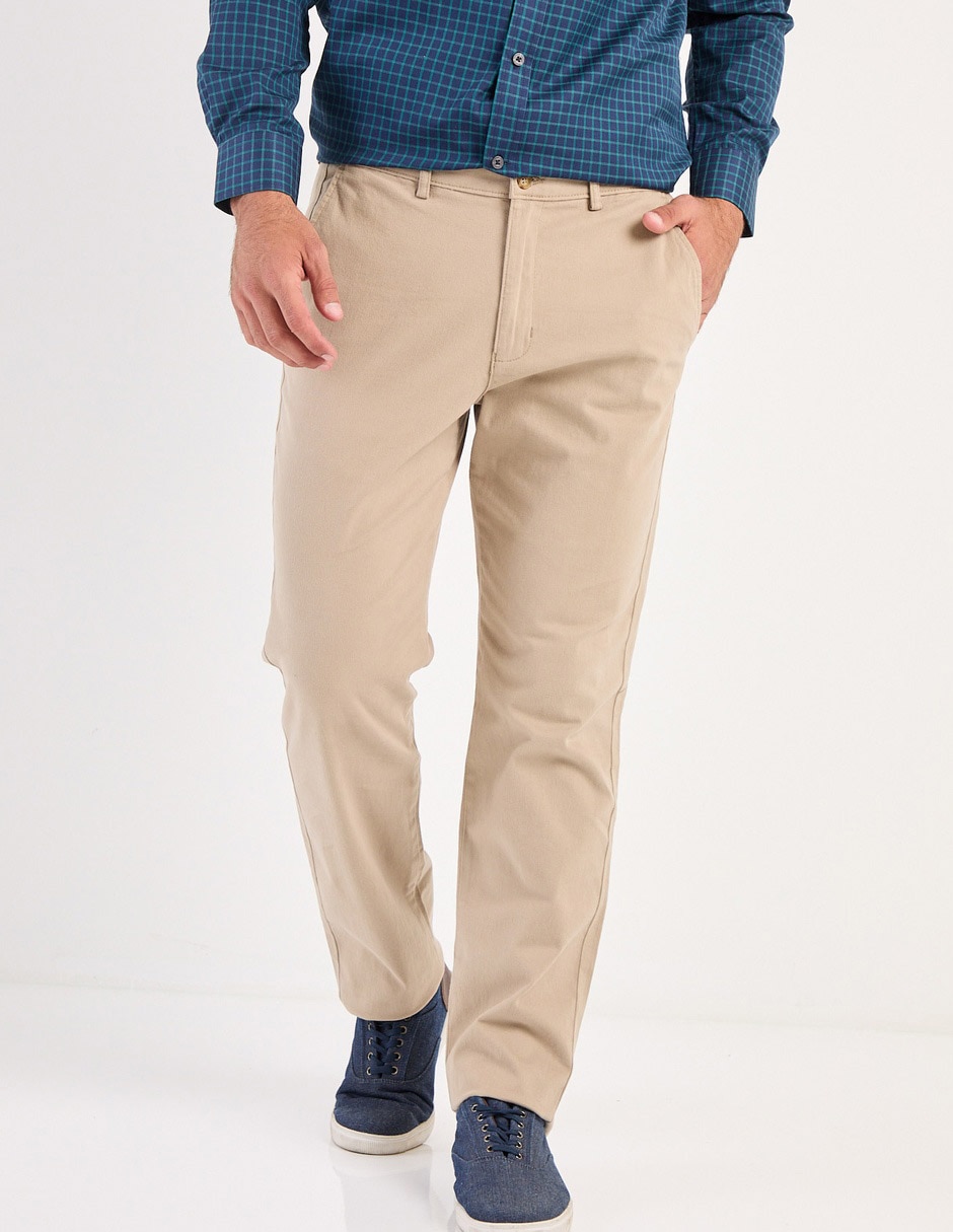 Pantalón regular de algodón para hombre