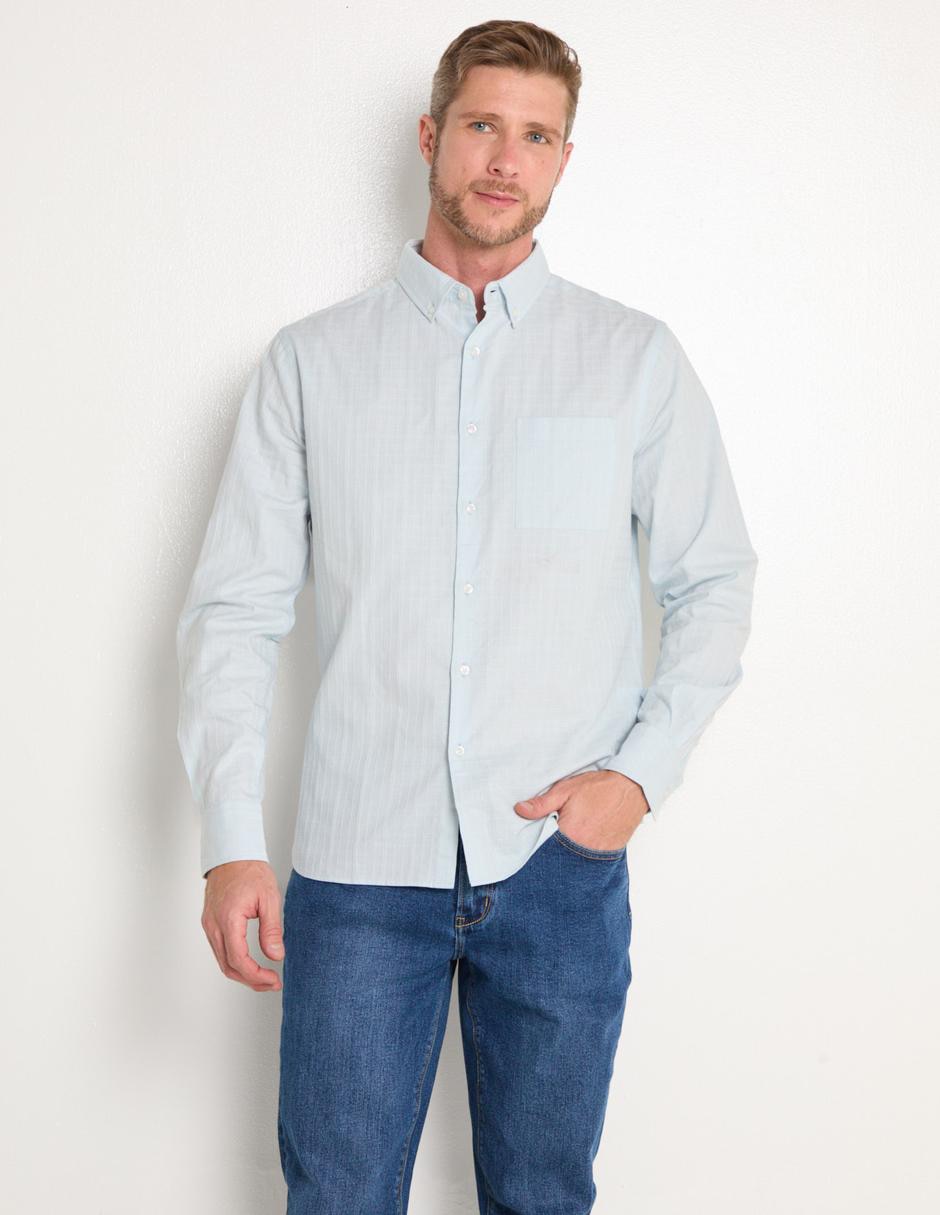 Camisa casual de algodón manga larga para hombre Camisa casual de algodón manga larga para hombre