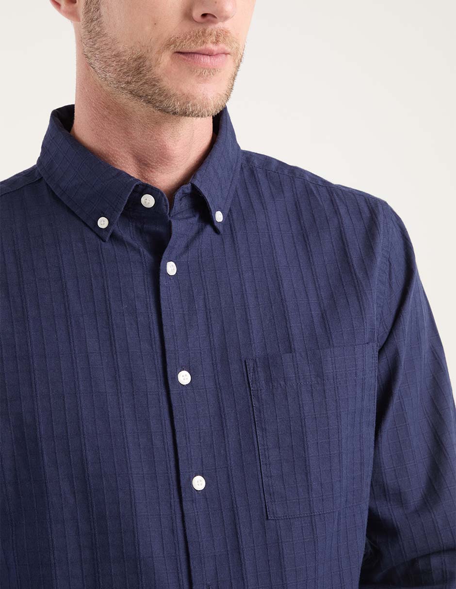 Camisa casual de algodón manga larga para hombre 4