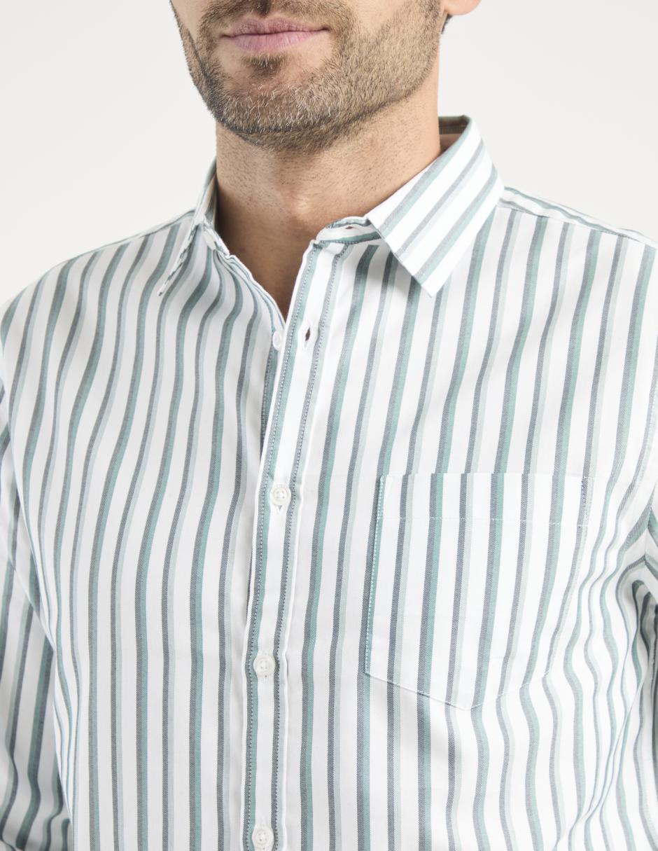 Camisa casual de algodón manga larga para hombre 4