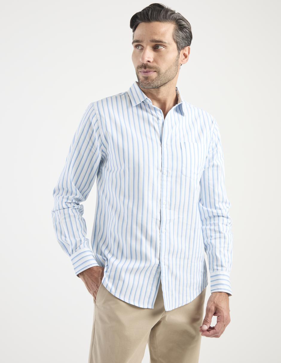 Camisa casual de algodón manga larga para hombre Camisa casual de algodón manga larga para hombre