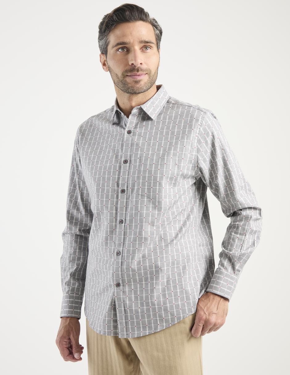 Camisa casual de algodón manga larga para hombre