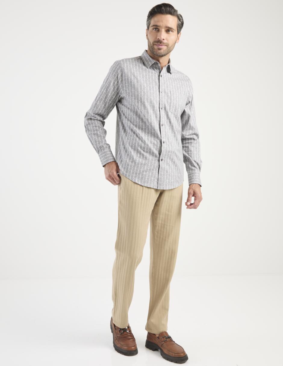 Camisa casual de algodón manga larga para hombre 3