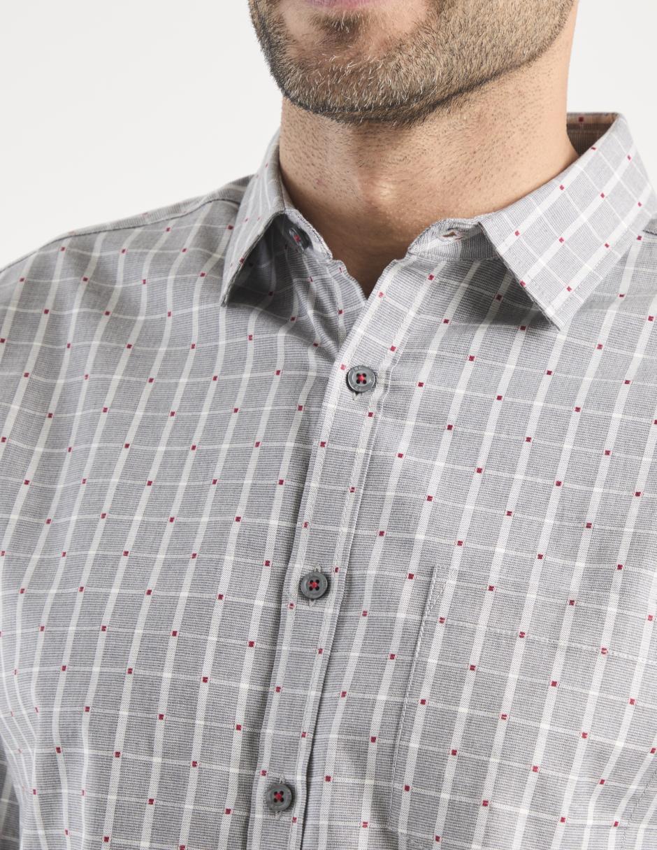 Camisa casual de algodón manga larga para hombre 4