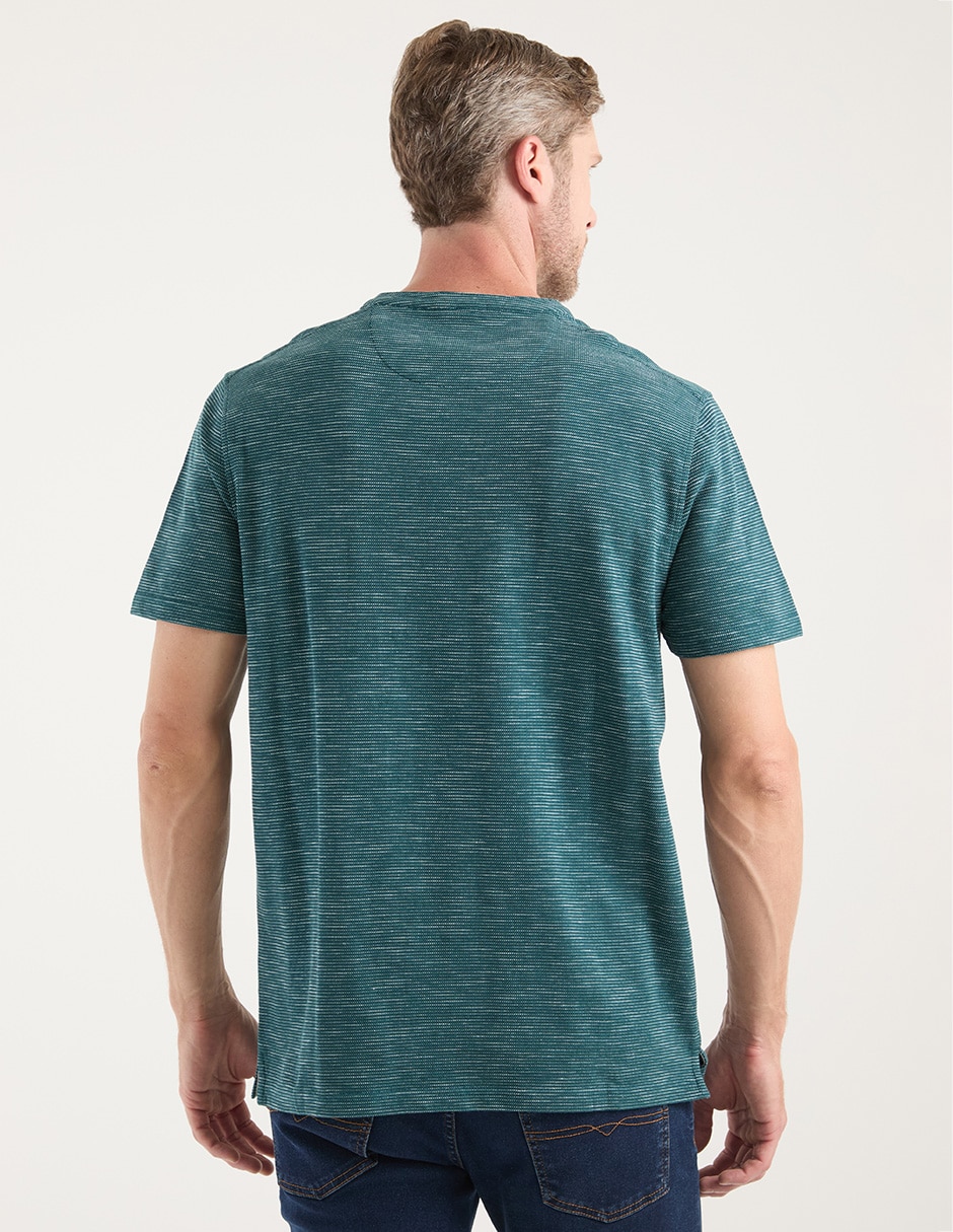 Playera cuello henley para hombre 2