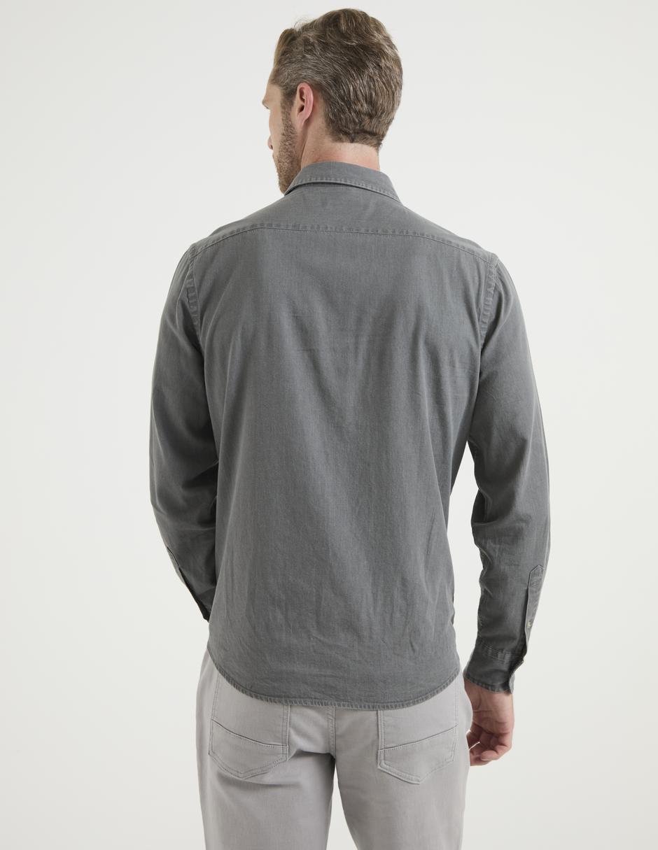 Camisa casual de algodón manga larga para hombre 2