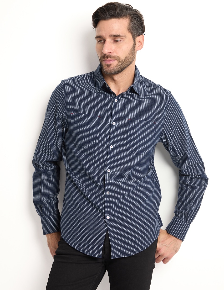Camisa casual de algodón manga larga para hombre