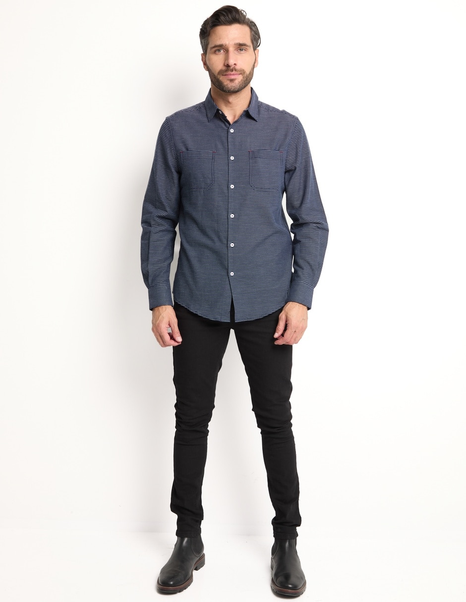 Camisa casual de algodón manga larga para hombre 3
