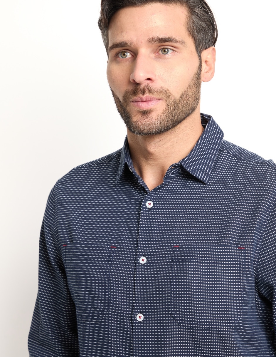 Camisa casual de algodón manga larga para hombre 4