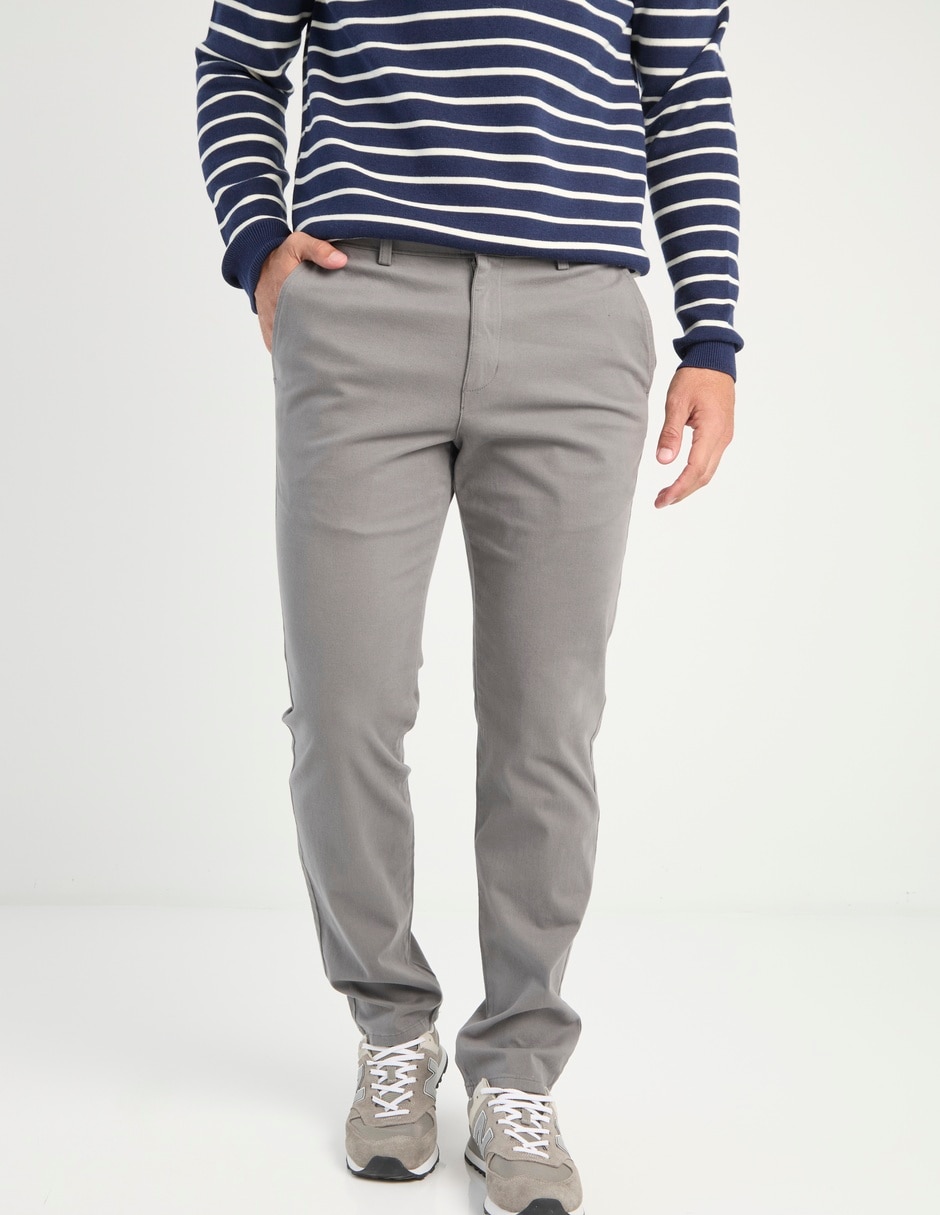 Pantalón chino slim de algodón para hombre