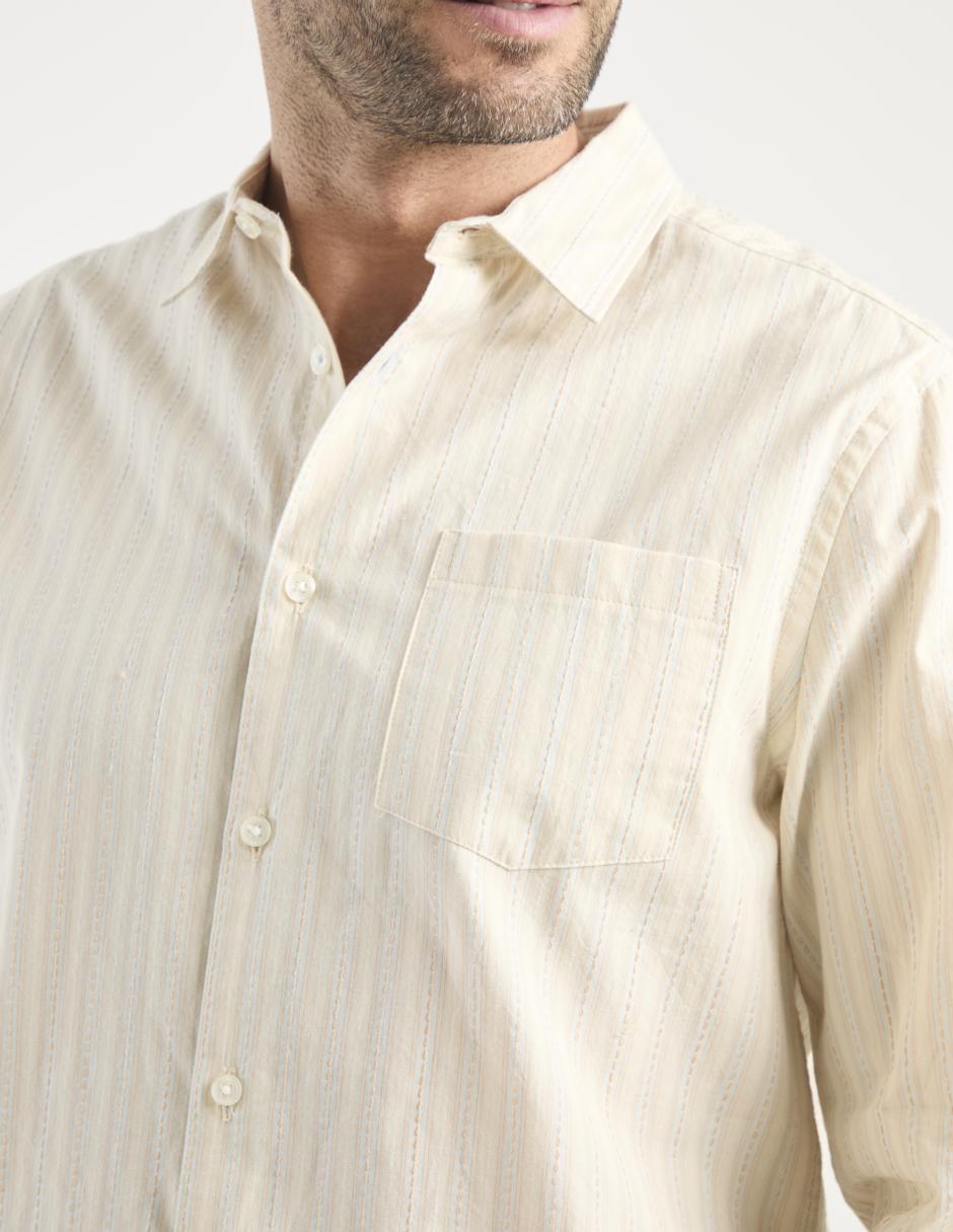 Camisa casual de algodón manga larga para hombre 4