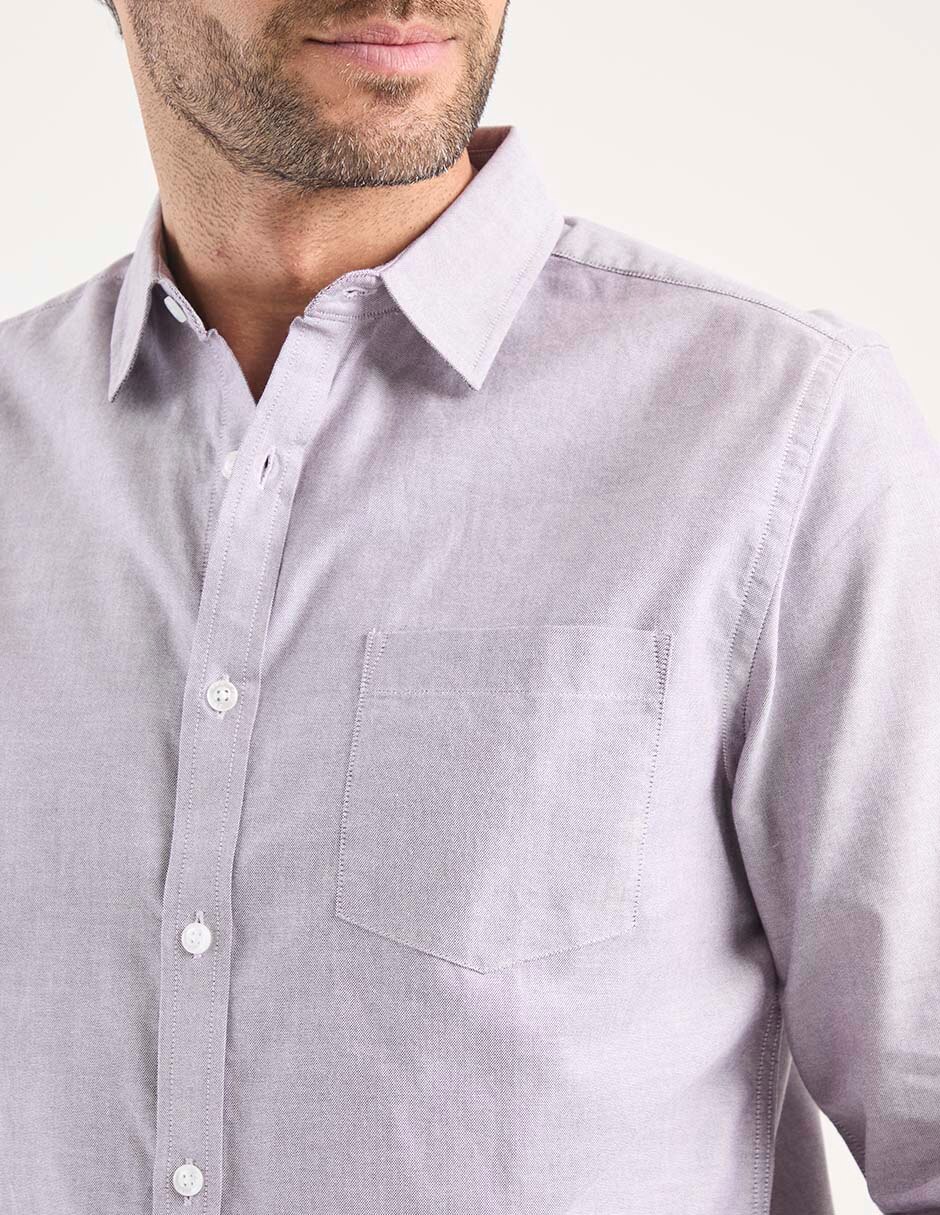 Camisa casual de algodón manga larga para hombre 4