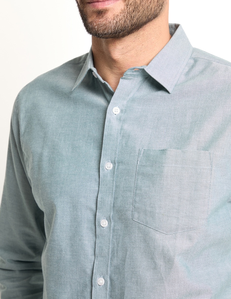Camisa casual de algodón manga larga para hombre 4