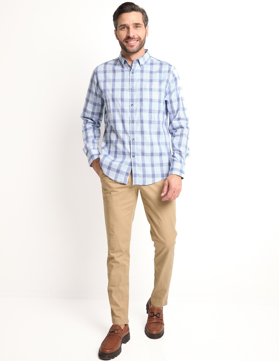 Camisa casual de algodón manga larga para hombre 3