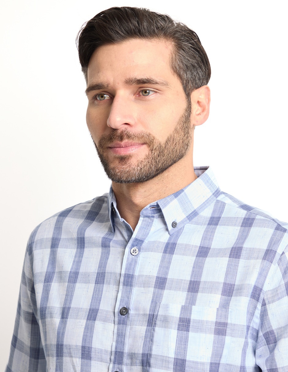Camisa casual de algodón manga larga para hombre 4