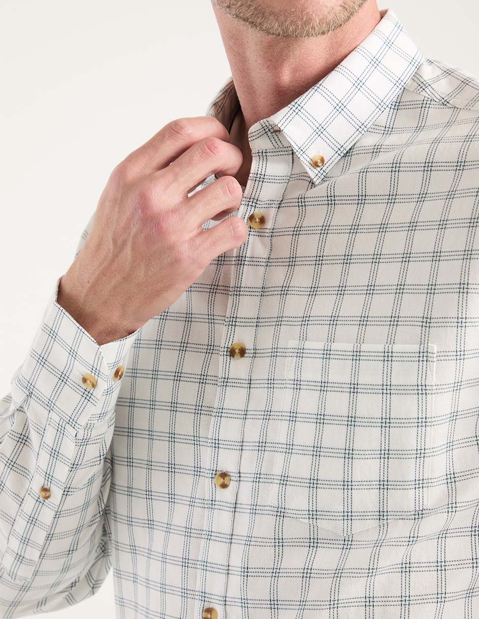 Camisa casual de algodón manga larga para hombre 4