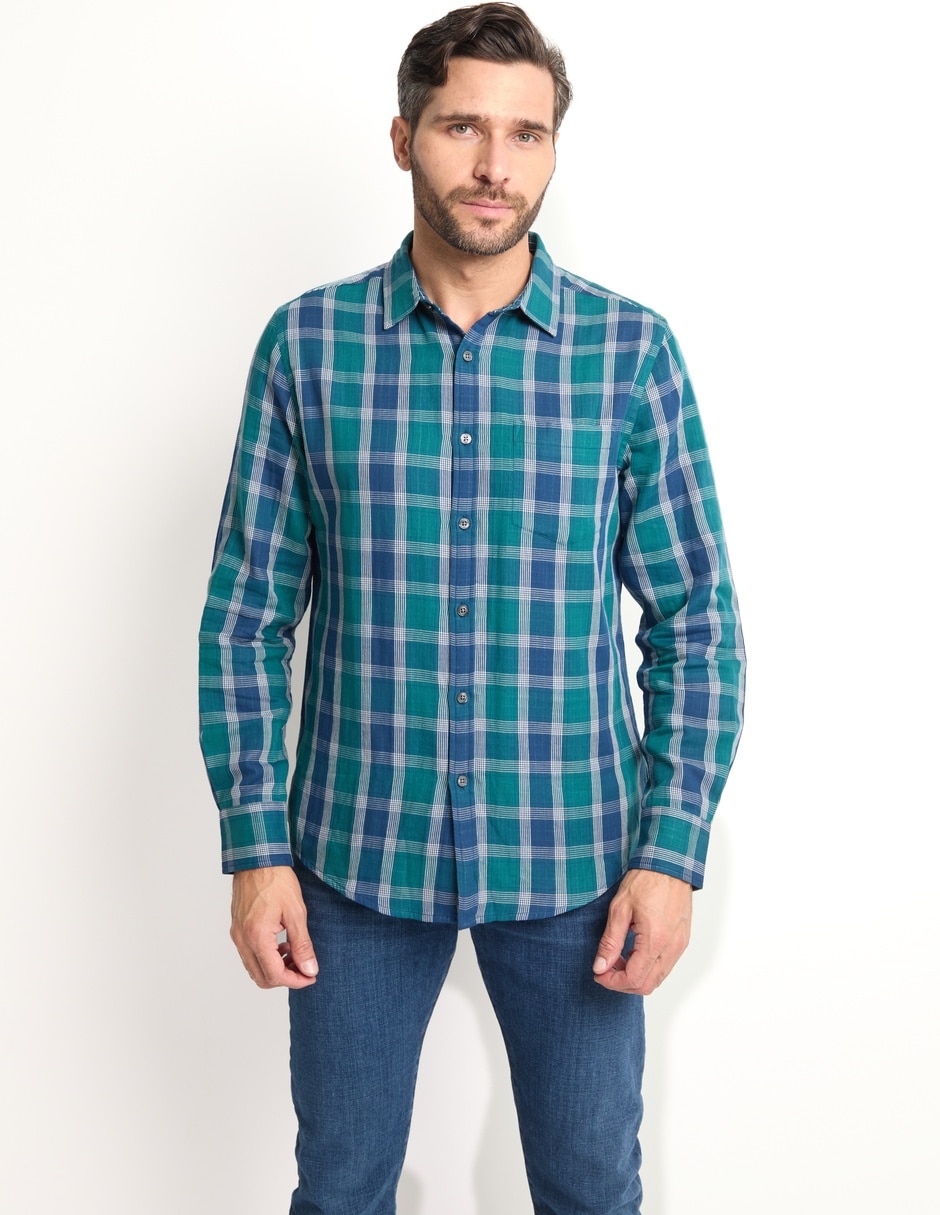 Camisa casual manga larga para hombre